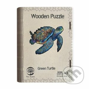 Dřevěné puzzle Zelená želva A3 - EPEE