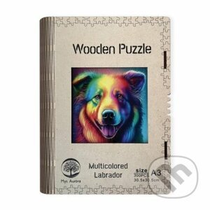 Dřevěné puzzle Barevný labrador A3 - EPEE