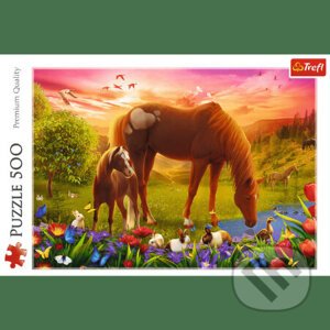 Trefl Puzzle 500 - Kone na lúke - Trefl