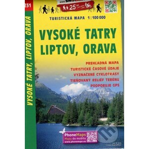 Vysoké Tatry, Liptov, Orava 1:100 000 - SHOCart