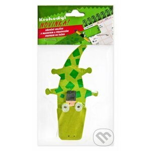 Krokodýl - dřevěný kolíček s magnetem a poutkem na tužku - Presco Group