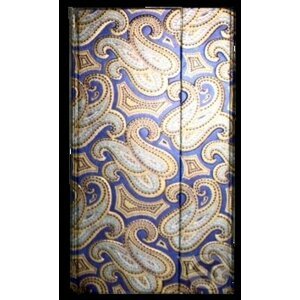 Zápisník s magnetickou klopou 100x180 mm modrý se zlatostříbrným ornamentem - Eden Books