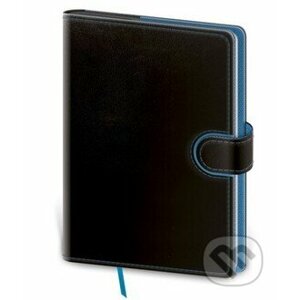 Zápisník Flip M linkovaný černo/modrý - Helma