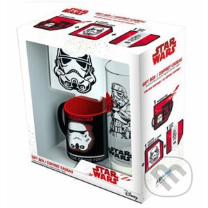 Darčekový set Star Wars: Trooper hrnček-sklenený pohár-tácka - Star Wars