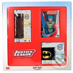 Darčekový set DC Comics/Batman: Sklenený pohár 350 ml, hrnček 300 ml, antistresová figúrka - Batman