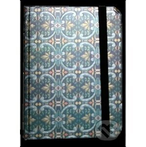 Zápisník s gumičkou - modrostříbrný ornament - Eden Books