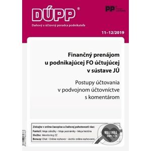 DUPP 11-12/2019 Finančný prenájom u podnikajúcej FO účtujúcej v sústave JÚ - Poradca podnikateľa