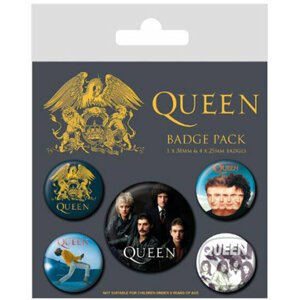 Placky Queen: Classic set 5 kusov - Queen