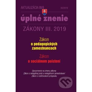 Aktualizácia III/8 2019 - Sociálne poistenie, Pedagogickí zamestnanci - Poradca s.r.o.