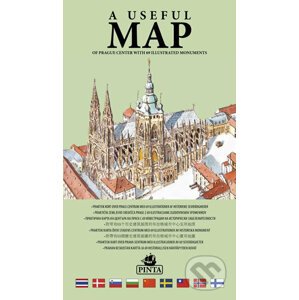 Praktická mapa centra Prahy s 69 ilustracemi historických památek (zelená) - Daniel Pinta