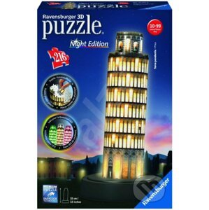 Puzzle noční edice 3D - Šikmá věž v Pise - Ravensburger