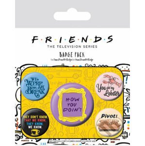 Placky Friends: Quotes set 5 kusov - Friends