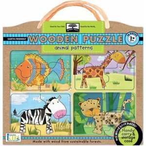 Green Start Animal Pattern Wooden Puzzle - Innovative Kids