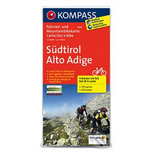 Südtirol 3401 , 4 mapy / 1:70T KOM - Kompass