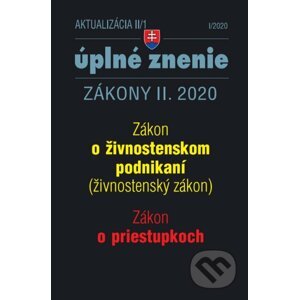 Aktualizácia II/1 2020 - Živnostenský zákon, Zákon o priestupkoch - Poradca s.r.o.