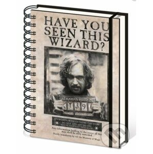 A5 blok-zápisník Harry Potter: Wanted Sirius Black kroužková vazba (14,8 x 21 cm) - Harry Potter