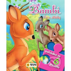 Pohádkové čtení s puzzle - Bambi čti a skládej - SUN