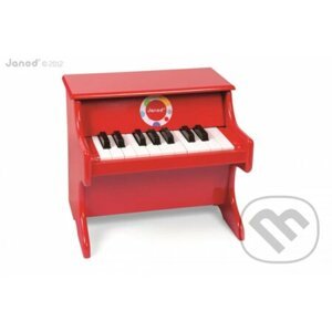 Drevený klavír pre deti Confetti červený - Janod