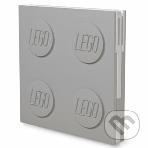 LEGO Zápisník s gelovým perem jako klipem - šedý - LEGO