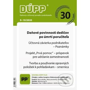 DUPP 9-10/2020 Daňové povinnosti dedičov po úmrtí poručiteľa - Poradca s.r.o.