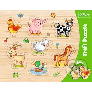 Rámčekové vkladacie puzzle - Zvieratá z farmy - Trefl