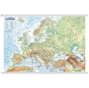 Evropa nástěnná obecně zeměpisná mapa - Kartografie Praha