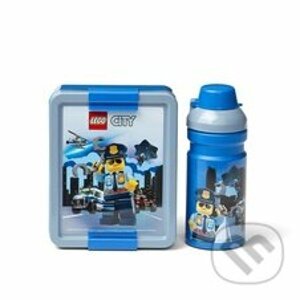 LEGO City desiatový set (fľaša a box) - modrá - LEGO