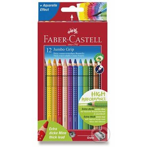 Faber - Castell Pastelky trojhranné Jumbo Grip - rozmývatelné 12 ks + ořezávátko - Faber-Castell
