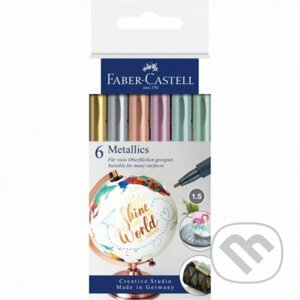 Metalické popisovače set 6 farebné - Faber-Castell