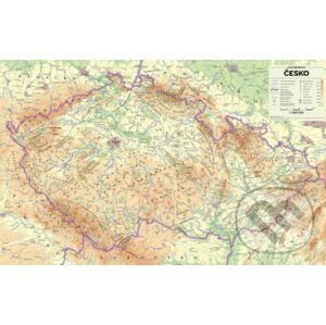 Česko - nástěnná fyzická mapa 1 : 500 000 - Kartografie Praha