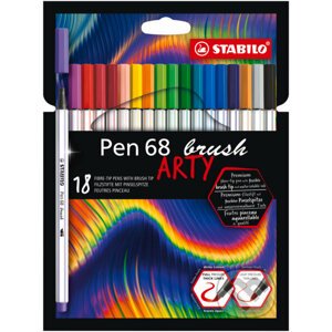 STABILO Pen 68 brush - ARTY - balenie 18 ks - STABILO