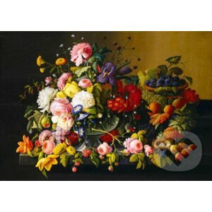 Severin Roesen - Still Life, Flowers and Fruit, 1855 - Bluebird