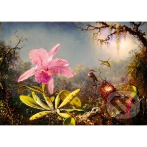 Martin Johnson Heade - Cattleya Orchid and Three Hummingbirds, 1871 - Bluebird