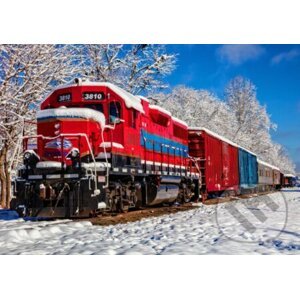 Red Train In The Snow - Bluebird