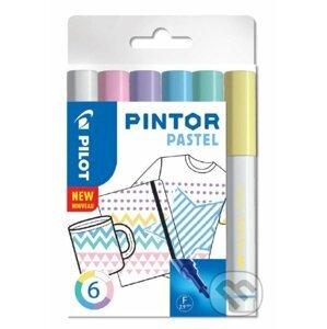 Sada 6 kusov akrylových popisovačov Pintor, (F) tenký, mix pastelových farieb - PILOT