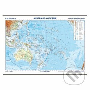 Austrálie a Oceánie - školní nástěnná zeměpisná mapa 1:13 mil./136x96 cm - Kartografie Praha