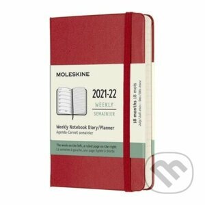 Moleskine Zápisník plánovací 2021-2022 červený S, tvrdý - Moleskine