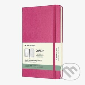 Moleskine Zápisník plánovací 2021-2022 růžový L, tvrdý - Moleskine
