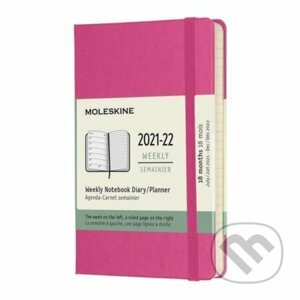 Moleskine Zápisník plánovací 2021-2022 růžový S, tvrdý - Moleskine