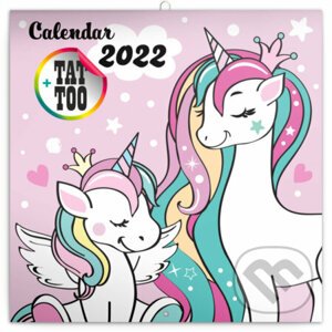 Poznámkový nástěnný kalendář "calendar" 2022 - Šťastní jednorožci - Presco Group
